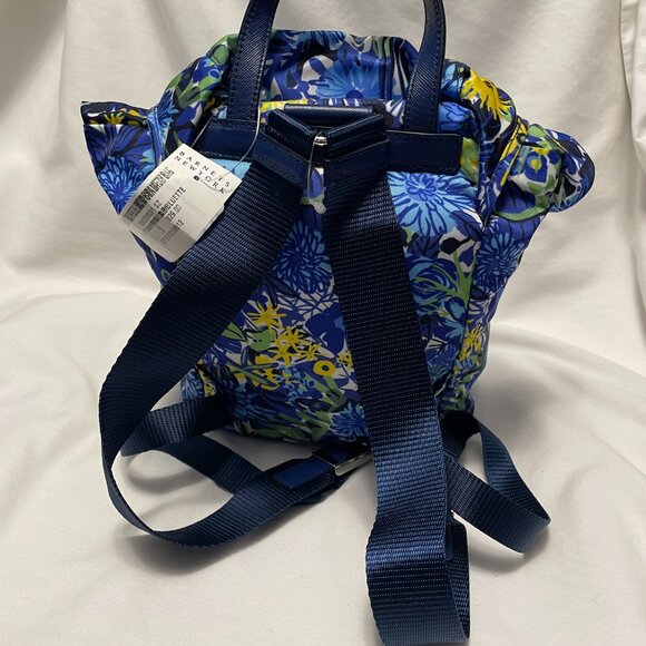 Prada Backpack Tessuto Zainetto Stampata Blue Floral Printed Bluette New - Picture 2 of 8